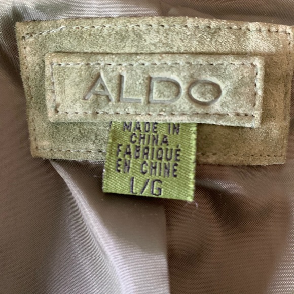 Aldo Sage Green Suede Moto Jacket Size Large - Picture 13 of 16